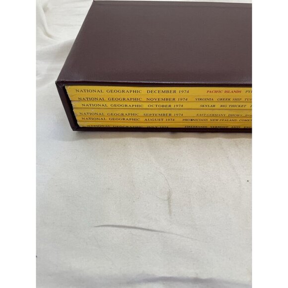 Nat Geo Mags Jul–Dec 1974 Vtg Lot Slipcvr Nature Travel Decor School - Picture 2 of 16